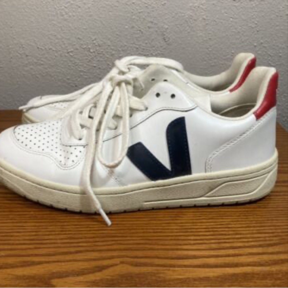 Veja V10 Navy White and Red Womens Sneakers